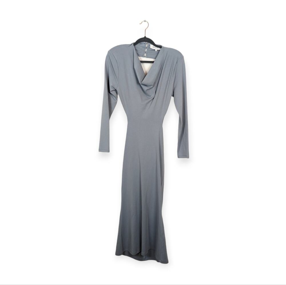 Elliatt Blue Equinox Tie Open Back Feminine Midi Dress